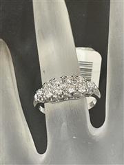 Lady's Diamond Cluster Ring 10 Diamonds .35 Carat T.W. 14K White Gold 3.1g